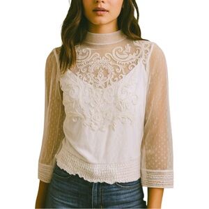 Joyfolie x Mia Joy Halston Top - Size Small - Ivory